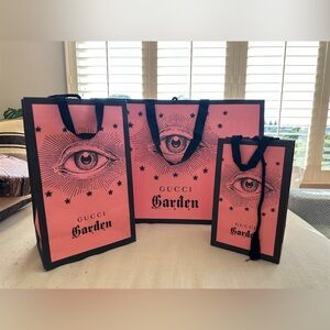 Set of 3 authentic GUCCI Garden in Florence Italy shopping paper gift bags